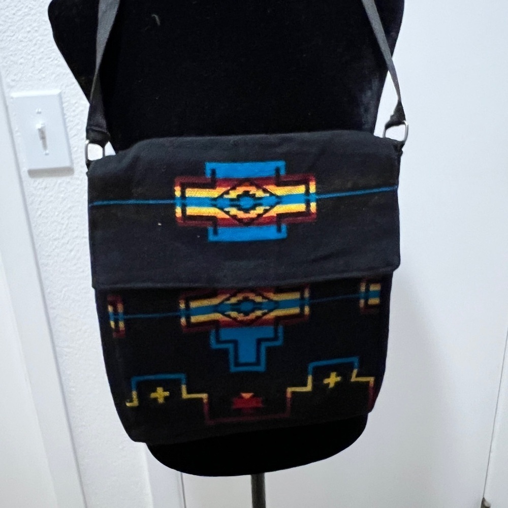 Southwest Aztec Tribal Crossbody Bag – Woven Messenger Purse, Lined